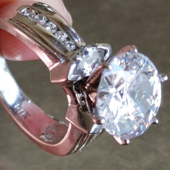 Vintage 14k GP/ Sterling Wedding/ Engagement Ring - Picture 4 of 11